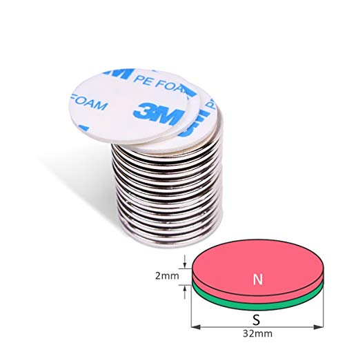 8 piezas imanes autoadhesivos de neodimio N50 disco 30x2 mm | Imanes fuertes adhesivos con cinta adhesiva de marca 3M | Imanes autoadhesivos N50 con película adhesiva, fuerza adhesiva extra