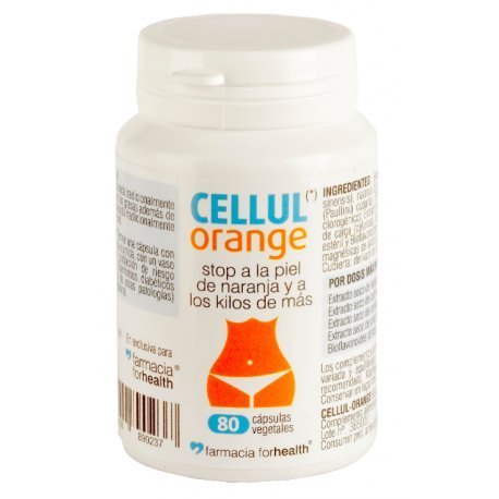 80 Cápsulas vegetales Cellul Orange anticelulítico y adelgazante con guaraná, centella asiática, extracto seco de café verde y cola de caballo