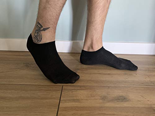 9 Pares Calcetines cortos Mujer hombre, calcetines tobillero (Negro, (35-39)