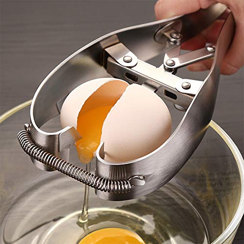 Abridor de huevos de acero inoxidable, separador de huevos, herramientas creativas de cocina (plata)