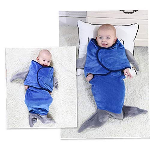 Abrigo Del Bebé Recién Nacido Manta Forma Franela Suave De Empañar Envoltura De Pescado Invierno Lecho Del Bebé Manta De Recepción Saco De Dormir Anti-kick Edredón Azul