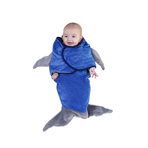 Abrigo Del Bebé Recién Nacido Manta Forma Franela Suave De Empañar Envoltura De Pescado Invierno Lecho Del Bebé Manta De Recepción Saco De Dormir Anti-kick Edredón Azul