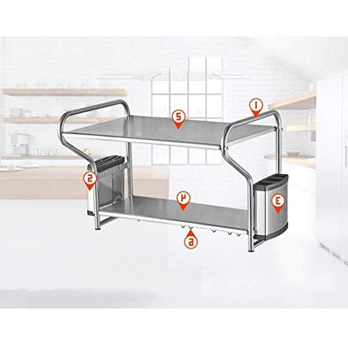 Accesorios para el hogar Estante Estante de acero inoxidable Estante del horno de microondas Parrilla de montaje en pared Utensilios de cocina Horno 2 pisos Estante de almacenamiento en el piso Alm