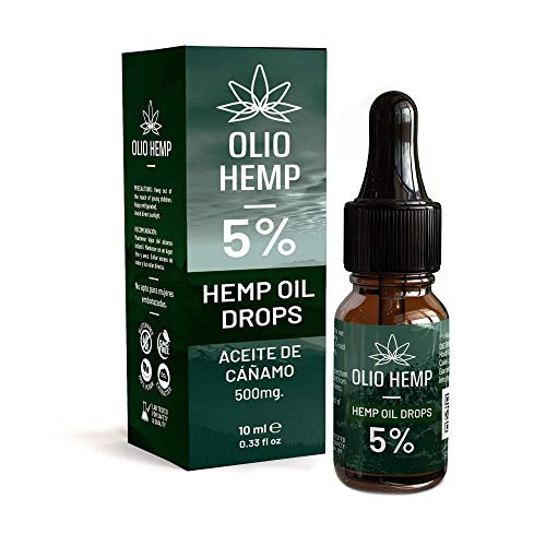 Aceite de Cáñamo Gotas 5% | 500mg Hemp Oil Espectro Completo Ayuda Con Dolor, Estrés, Ansiedad, Depresión | Antiinflamatorio Natural 10ml