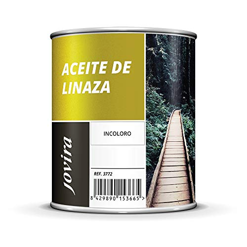 ACEITE DE LINAZA BARNIZ NATURA (100% PURO) Nutrición, protección y cuidado de la madera. (750 ML)