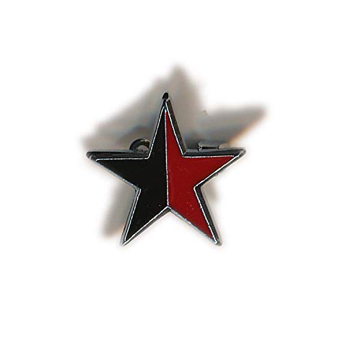 Active Distribution - Pin de Metal esmaltado, diseño de Estrella anarquista, Color Rojo y Negro