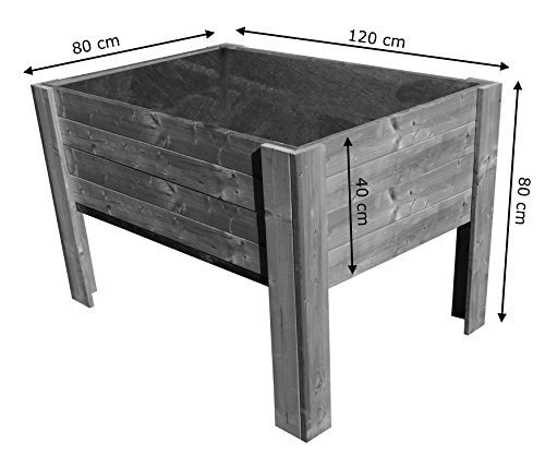 AD servicios Mesa de Cultivo (huerto Urbano) Especial hortalizas Profundas 120x80x80 cm 40 cm Profundidad