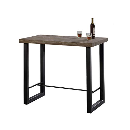 Adec - Loft, Mesa Alta de Cocina, Mesa de Bar, Barra, Mesa Contract, Color Roble Boreal y Negro Medidas: 120 cm (Ancho) x 70 cm (Fondo) x 100 cm (Alto)