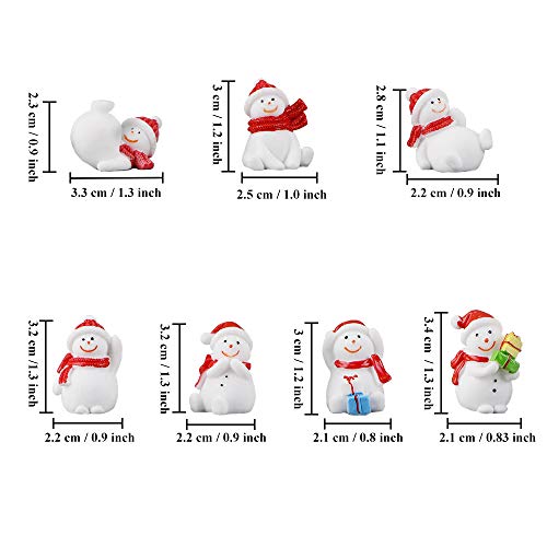 Adornos Jardín Miniatura Navidad, 13 Pcs Mini Figuras Jardín de Hadas Decoración Cute Monigote de Nieve Papá Noel Árbol de Navidad Miniatura Ornamento Accesorios Kit para Bonsái Casa de Muñecas Planta