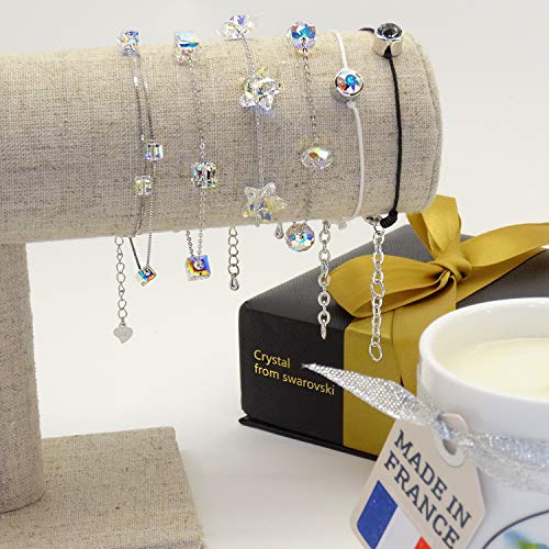 AG Artgosse - Vela y joya con diseño de monoï de Tahití, cristal Swarovski Elements, para mujer, día de la madre, cumpleaños, caja de regalo