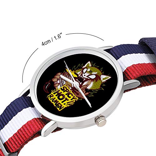 Aggretsuko Spicy Comfort Food Leisure Strap reloj trenzado con escala