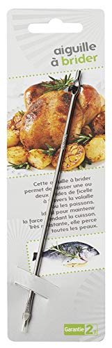 Aguja de bridar para pollo relleno - acero inoxidable - 18 cm