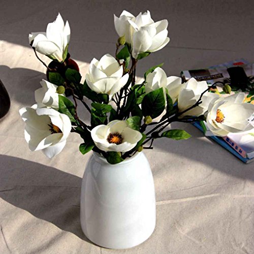 Aiming Artificial Magnolia Wedding Flower Silk Artificial Flowers Real-como decoración casera Blanco