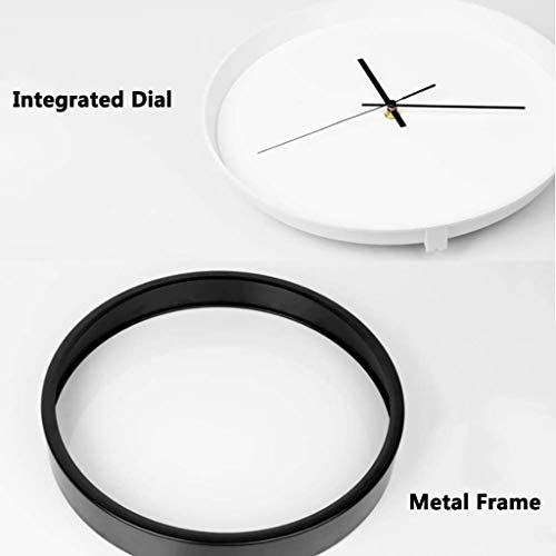 AIOJY Reloj De Pared De La Manera, Reloj De Cuarzo Silenciadores Redondas, Movimiento De Exploración Tambor Marca De Verificación Ornamental No,Si,30 Cm (12")