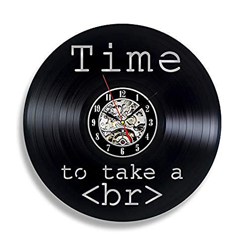 AIYOUBU Web Developer Funny 12 Vinyl Record Wall Clock - Regalo de Programador de código HTML