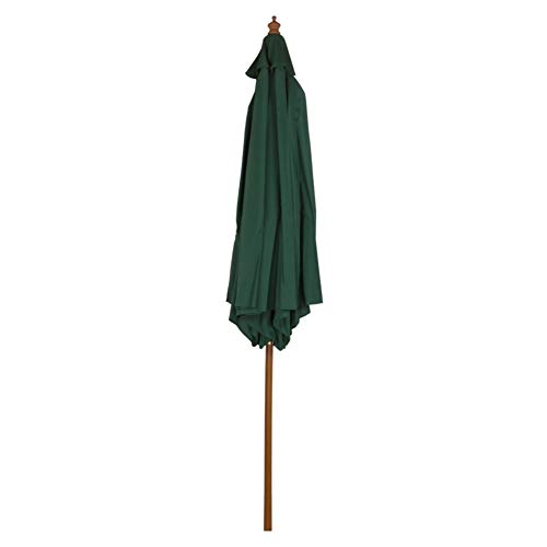 AKTIVE Garden 53865 Parasol hexagonal, diámetro 300 cm, verde mástil madera