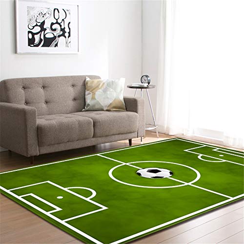 Alfombras Sala de Estar Extremadamente Suave Campo de fútbol Dibujos Animados Alfombra Moderna Grande Área Antideslizante Durable para niños Dormitorio balcón Alfombra-80x120cm