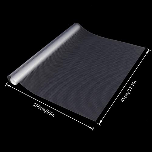 Alfombrillas Nevera, Estera del Refrigerador, Rollo Antideslizante Cocina, 3 Rollos EVA Forro de Cajón Transparente, Impermeable Protector Antideslizante para Gabinetes / Mesas y más 45 x 150cm