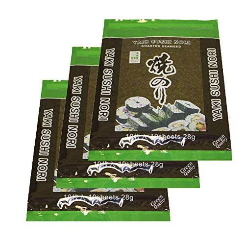 Alga nori para sushi 10 hojas - pack de 3