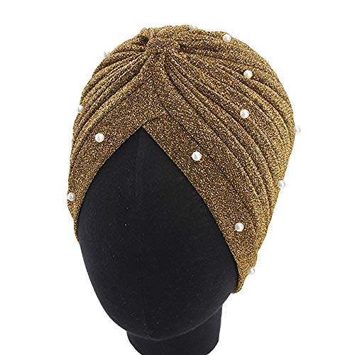 ALIKEEY Mujer Musulmana Sombrero Retro Turbante Sombrero Cabeza Bufanda Wrap Cap Gris Marron Premium Carlista Paracaidista Chica Campana Extractora