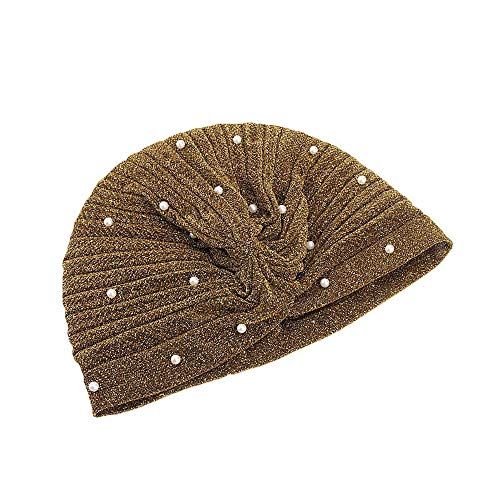 ALIKEEY Mujer Musulmana Sombrero Retro Turbante Sombrero Cabeza Bufanda Wrap Cap Gris Marron Premium Carlista Paracaidista Chica Campana Extractora