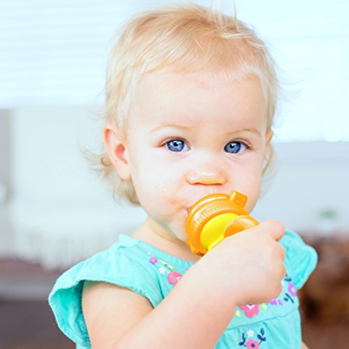 Alimentador antiahogo bebe, chupete fruta bebe de NatureBond (2 piezas), mordedores bebes | Además incluye bolsitas de silicona de todos los tamaños