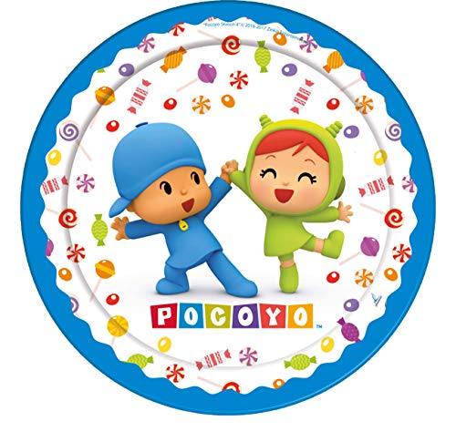 ALMACENESADAN 2422; Pack 8 Platos Pocoyo, 18 cm, Producto de cartón