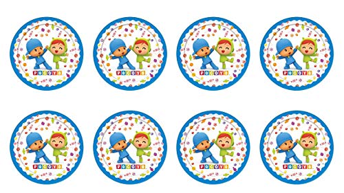 ALMACENESADAN 2422; Pack 8 Platos Pocoyo, 18 cm, Producto de cartón