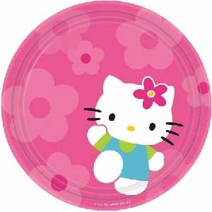 ALMACENESADAN 2490; Pack Desechables Hello Kitty; Compuesto por 16 Platos 23 cm; y 16 servilletas de Papel, Ideal para Fiestas y cumpleaños