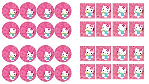 ALMACENESADAN 2490; Pack Desechables Hello Kitty; Compuesto por 16 Platos 23 cm; y 16 servilletas de Papel, Ideal para Fiestas y cumpleaños