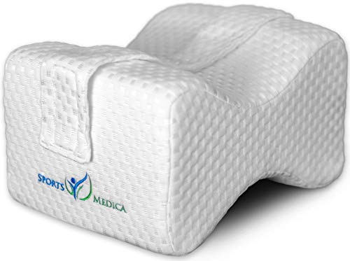 Almohada para las rodillas desarrollada por doctores - Cuña ortopédica viscoelástica para dormir de lado, ciática, dolor de espalda baja - Almohada para piernas para dormir de lado - Manual incluido