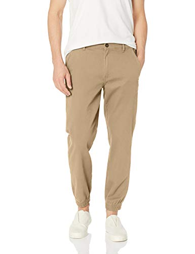 Amazon Essentials - Pantalones deportivos ajustados para hombre, Caqui, US M (EU M)