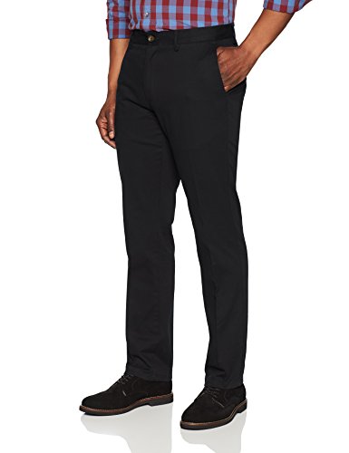 Amazon Essentials Slim-Fit Wrinkle-Resistant Flat-Front Chino Pant pants, Negro, 36W x 30L