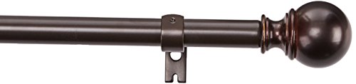 AmazonBasics - Barra para cortinas con remates redondeados, 91-182 cm, Bronce