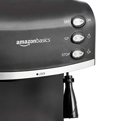 AmazonBasics – Cafetera para café espresso con espumadora de leche