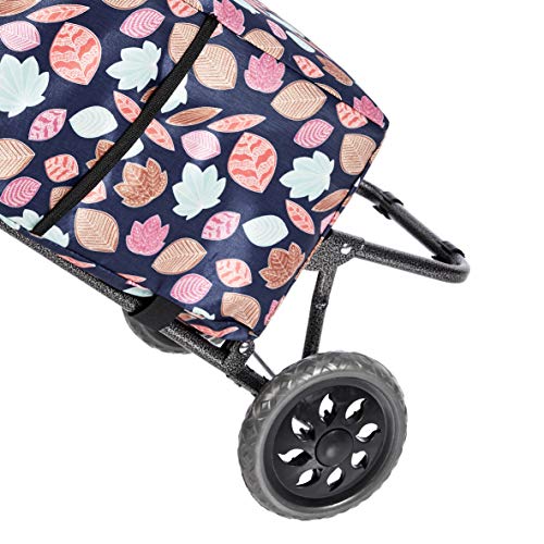 AmazonBasics - Carrito de la compra con 2 ruedas, 40 litros, color azul vaquero