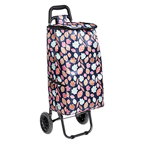 AmazonBasics - Carrito de la compra con 2 ruedas, 40 litros, color azul vaquero