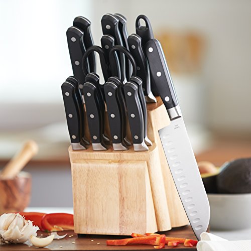 AmazonBasics Premium - Juego de cuchillos de cocina y soporte (18 piezas)