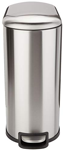 AmazonBasics Rectangle Soft-Close Trash Can for Narrow Spaces - 40L