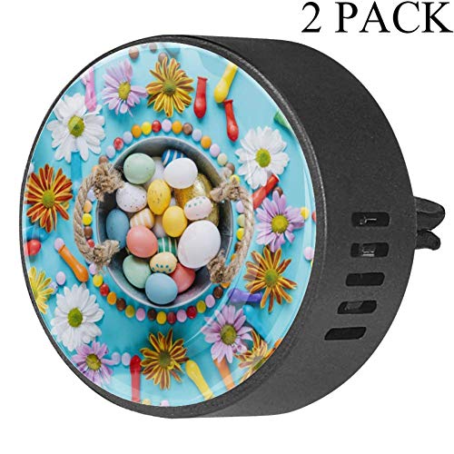 Ambientador para Coche con diseño de Huevos de Pascua y Flores de Flores de Goma EVA, difusor de aceites Esenciales de aromaterapia, Fruta de la pasión