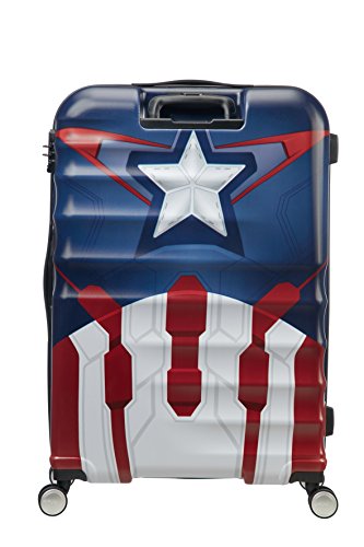 American Tourister Disney Wavebreaker Marvel - Maleta, Cuatro Ruedas, Multicolor (Captain America Close-Up), L (77cm-96L)