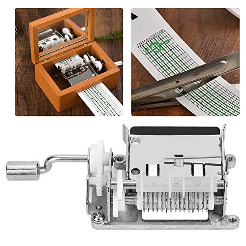 AMONIDA Movimiento de Caja de música, Aleación de Zinc DIY Tune Movimiento de manivela Manual, para Decoraciones diarias Producción de Cajas de música Regalos navideños Navidad