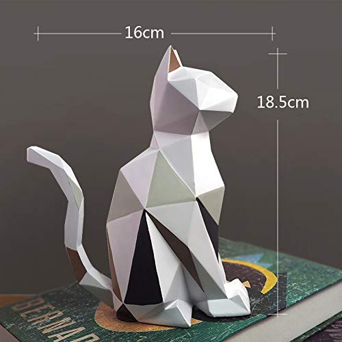 Amoy-Art Figurillas Decorativas Gato Estatuilla Animales para el Hogar Regalos Souvenirs Giftbox Resina 18.5cmH