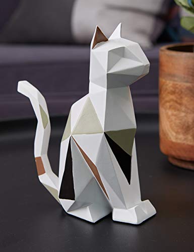 Amoy-Art Figurillas Decorativas Gato Estatuilla Animales para el Hogar Regalos Souvenirs Giftbox Resina 18.5cmH