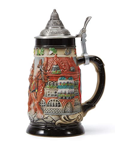 Amoy-Art Jarra de Cerveza Alemana Munich Oktoberfest German Beer Stein Mug Regalos Souvenirs Giftbox 0.8Litre