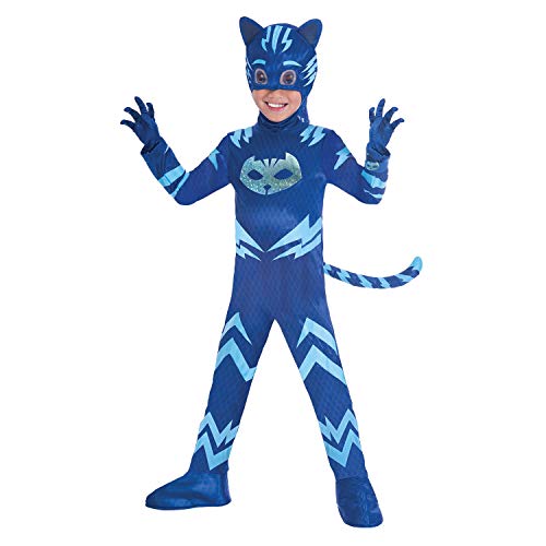 amscan- Disfraz PJ Mask Cat Boy Luxe (3-4 años), multicolor, 7AM9902964