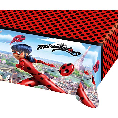 amscan Miraculous Ladybug Cumpleaños Mantel 1,20 X 1,80M - Miraculous, Mantel 120 X 180cm