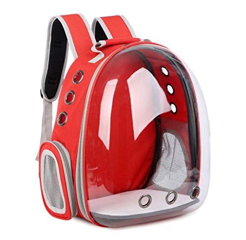 AMTSKR Space Capsule Mochila transparente para mascotas, bolsa de mano para perros, suministros fuera de la caja, bolsa de limpieza portátil para gatos, 34 x 25 x 42 cm