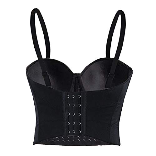 AMURAO Mujeres gótico Bustier Crop Top Sexy Blead Steampunk corsé Overbust Corselet Tops poliéster Ropa