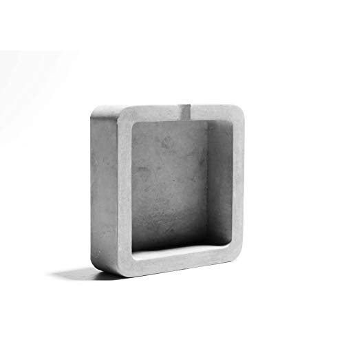 anaan Cenicero Hormigon Concreto para Cigarrillos o Puros Mesa Decoración Interior y Exterior Moderno Geométrico Diseño (Cuadrado 9x9x3cm)